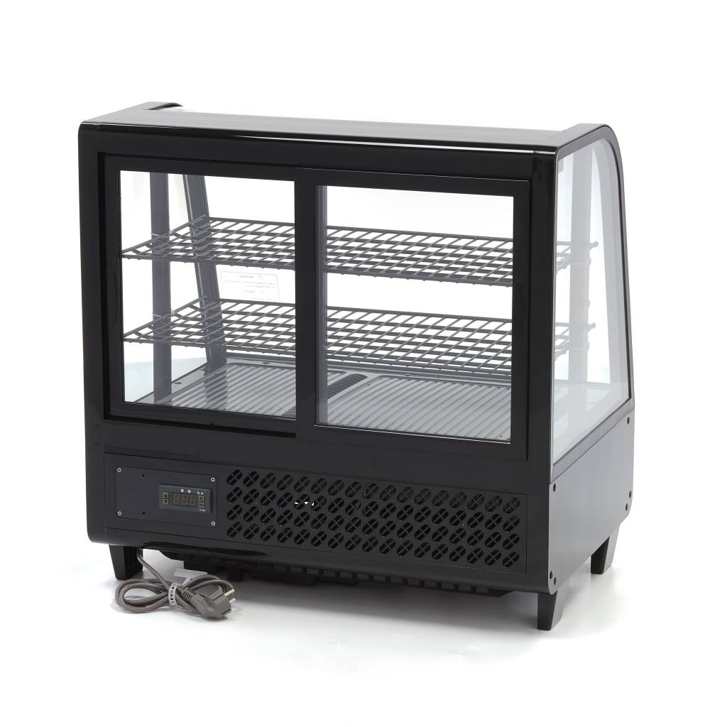 Maxima Display Fridge - 100L - 68cm - Black - Rear Sliding Door