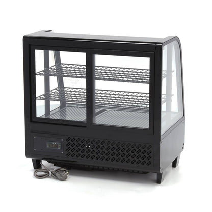 Maxima Display Fridge - 100L - 68cm - Black - Rear Sliding Door