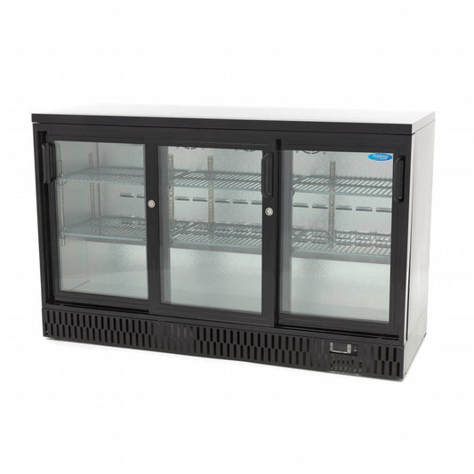 Maxima Drinks Fridge - 3 Sliding Doors - 6 Adjustable Shelves