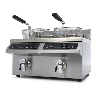 Maxima Frituurpan - 2x 8 L - 2 Manden - met Tapkraan - Inductie