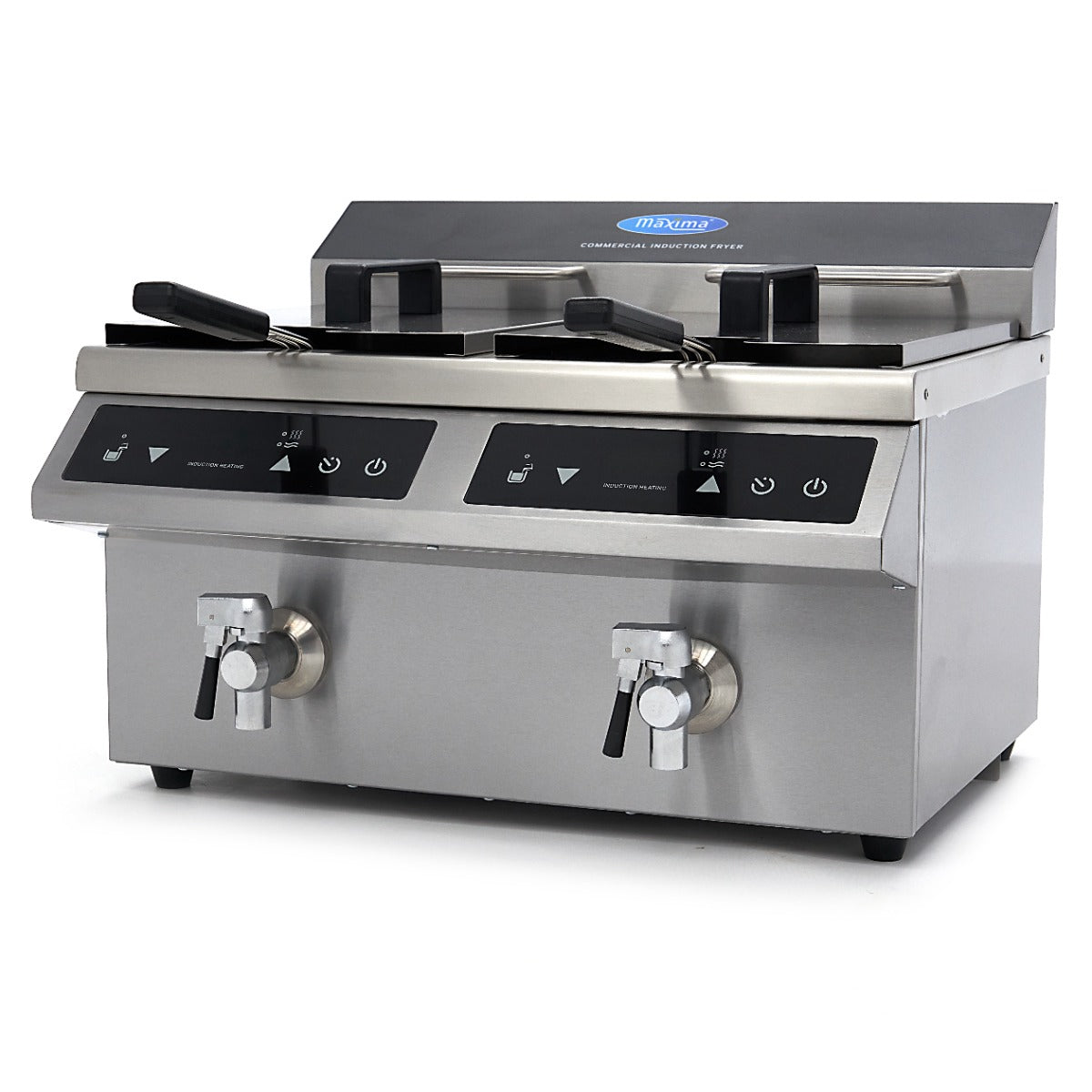 Maxima Frituurpan - 2x 8 L - 2 Manden - met Tapkraan - Inductie
