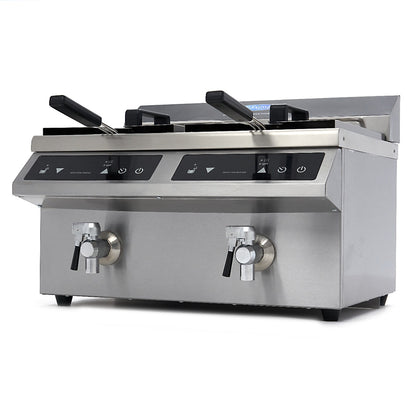 Maxima Frituurpan - 2x 8 L - 2 Manden - met Tapkraan - Inductie