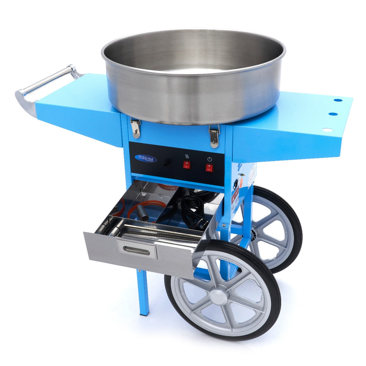 Maxima Candy Floss Machine – Ø 52cm – Blue – with Cart