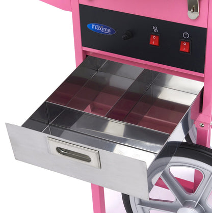 Maxima Candy Floss Machine – Ø 52cm – Pink – with Cart