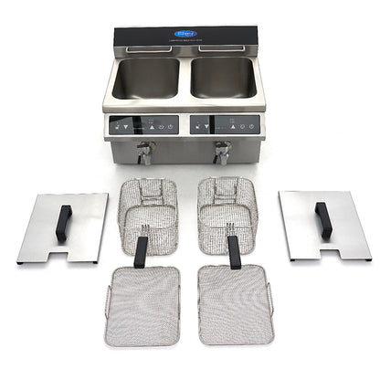 Maxima Frituurpan - 2x 8 L - 2 Manden - met Tapkraan - Inductie