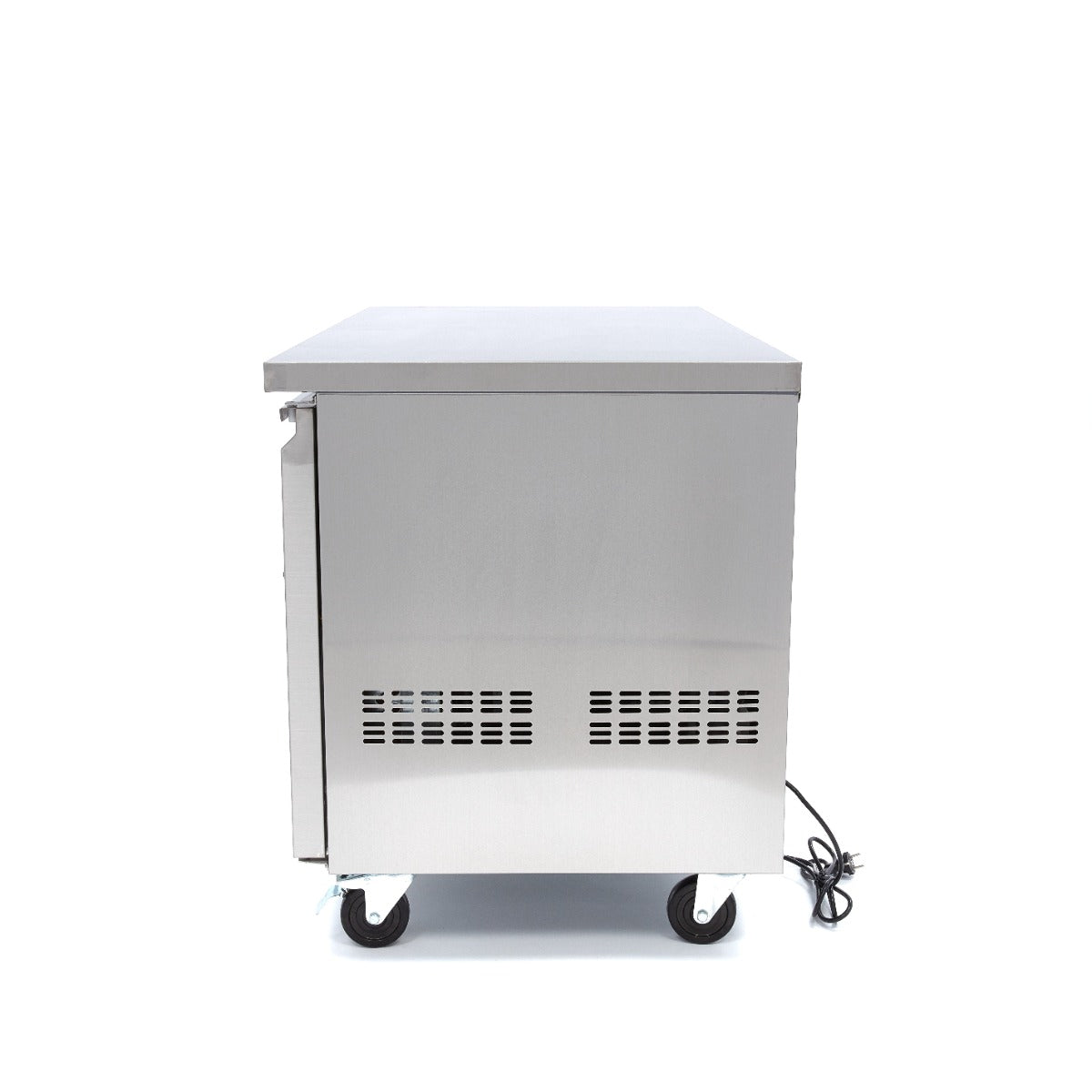 Maxima Counter Fridge 136cm Width on Wheels - 2 Doors - 2 Adjustable Shelves (GN)