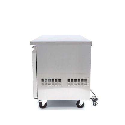 Maxima Counter Fridge 136cm Width on Wheels - 2 Doors - 2 Adjustable Shelves (GN)