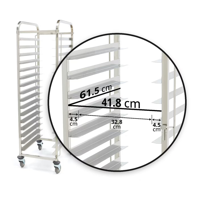 Maxima Tray Trolley - Bakerynorm - Fits 16 x Trays (60 x 40cm) - excl Trays