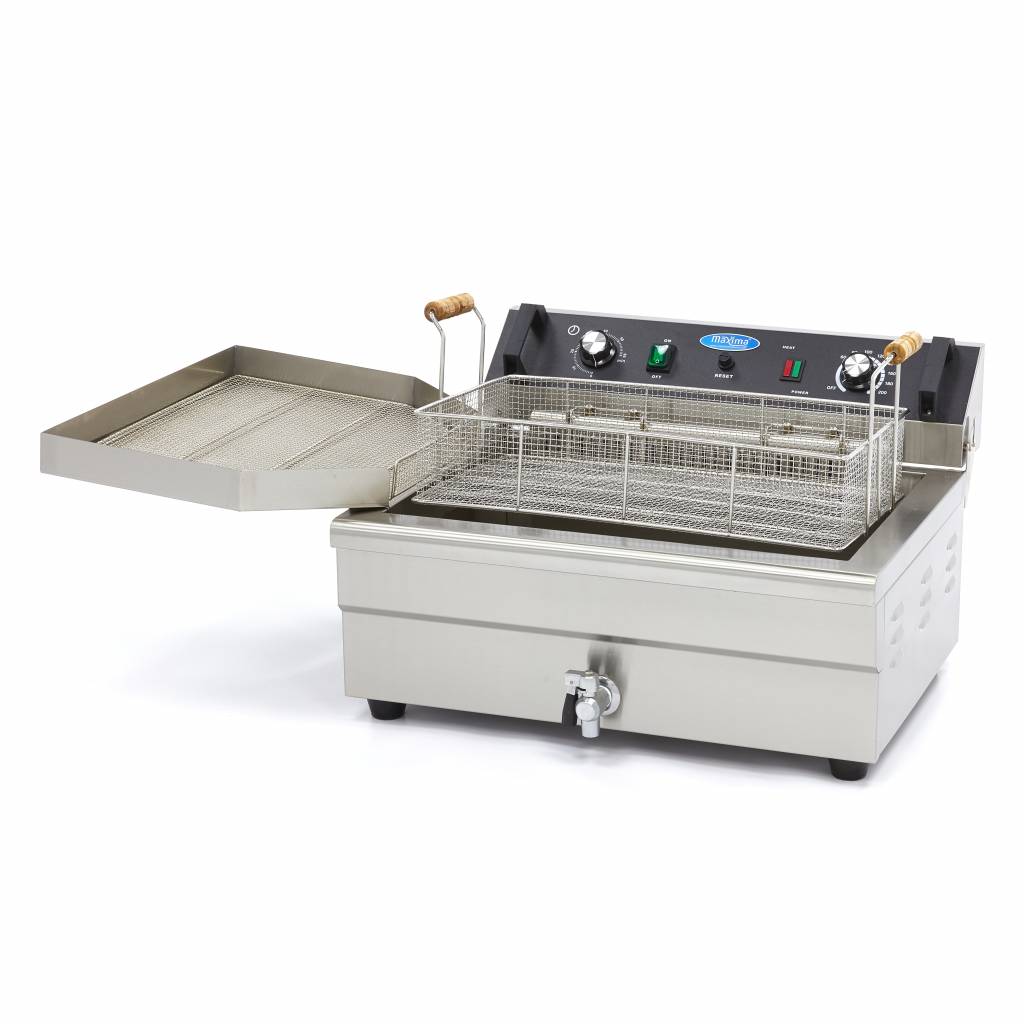 Maxima Frituurpan - 20 L - 1 Mand - met Tapkraan - 400V