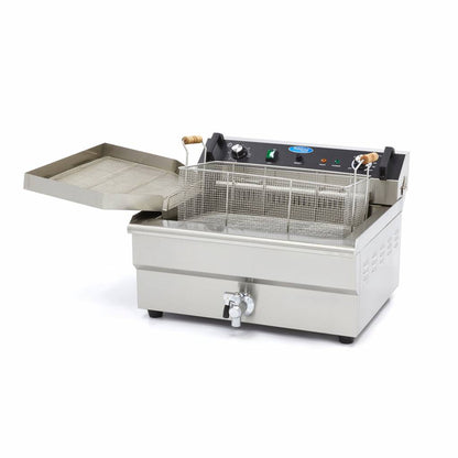Maxima Frituurpan - 30 L - 1 Mand - met Tapkraan - 400V