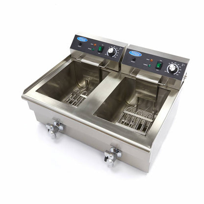 Maxima Frituurpan - 2x 16 L - 2 Manden - met Tapkraan