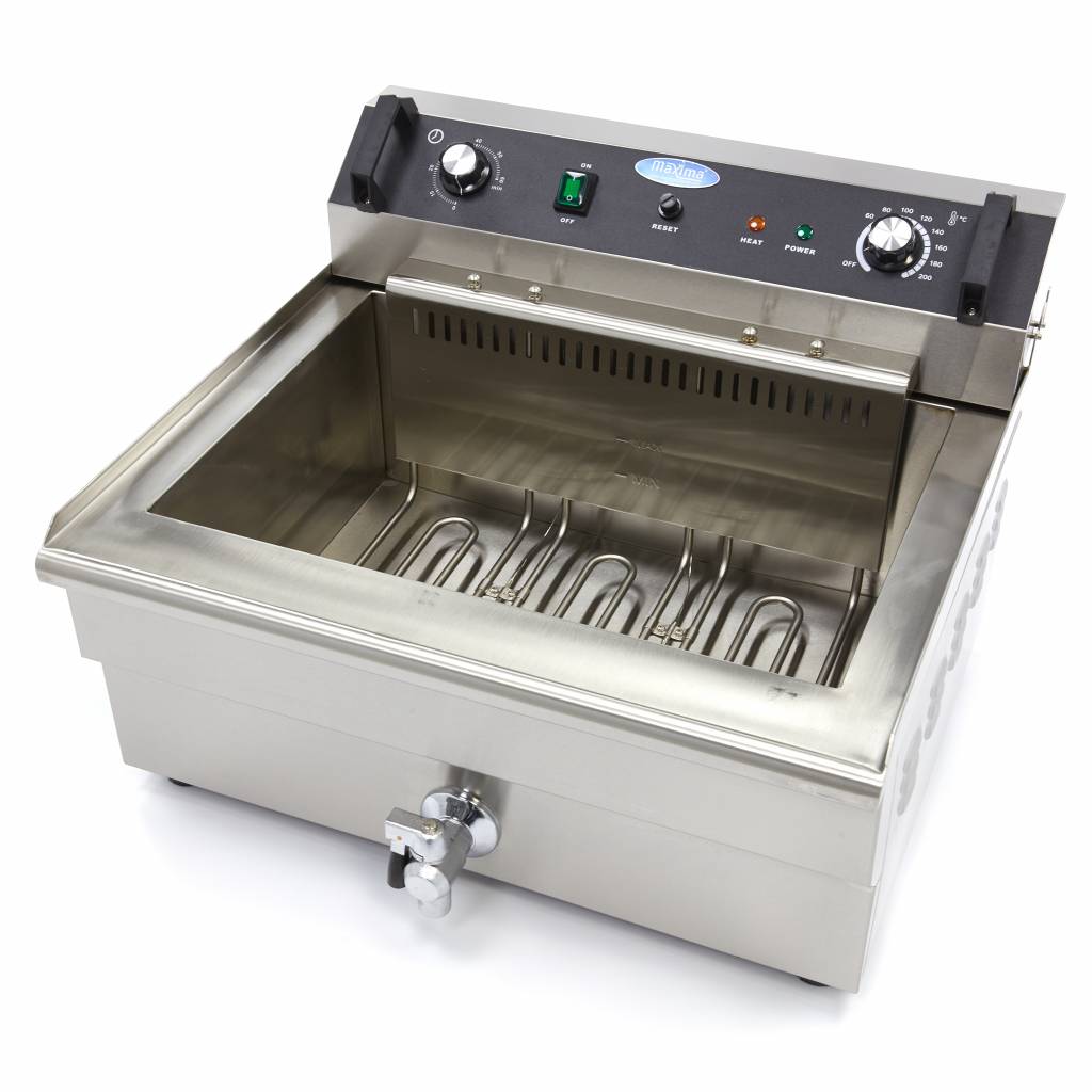 Maxima Frituurpan - 30 L - 1 Mand - met Tapkraan - 400V