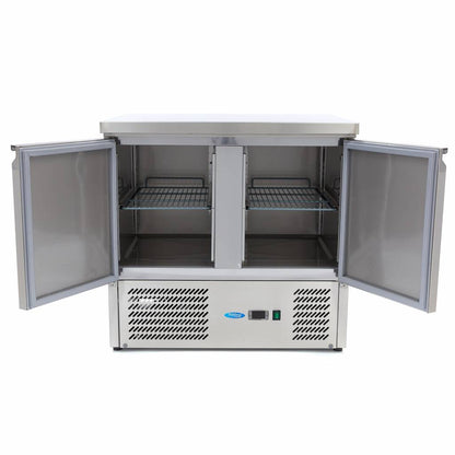 Maxima Counter Fridge 90cm Width - 2 Doors - 2 Adjustable Shelves (GN)