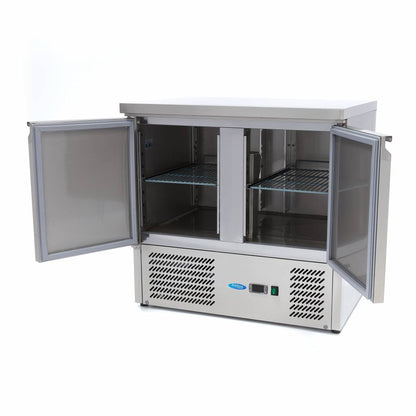 Maxima Counter Fridge 90cm Width - 2 Doors - 2 Adjustable Shelves (GN)